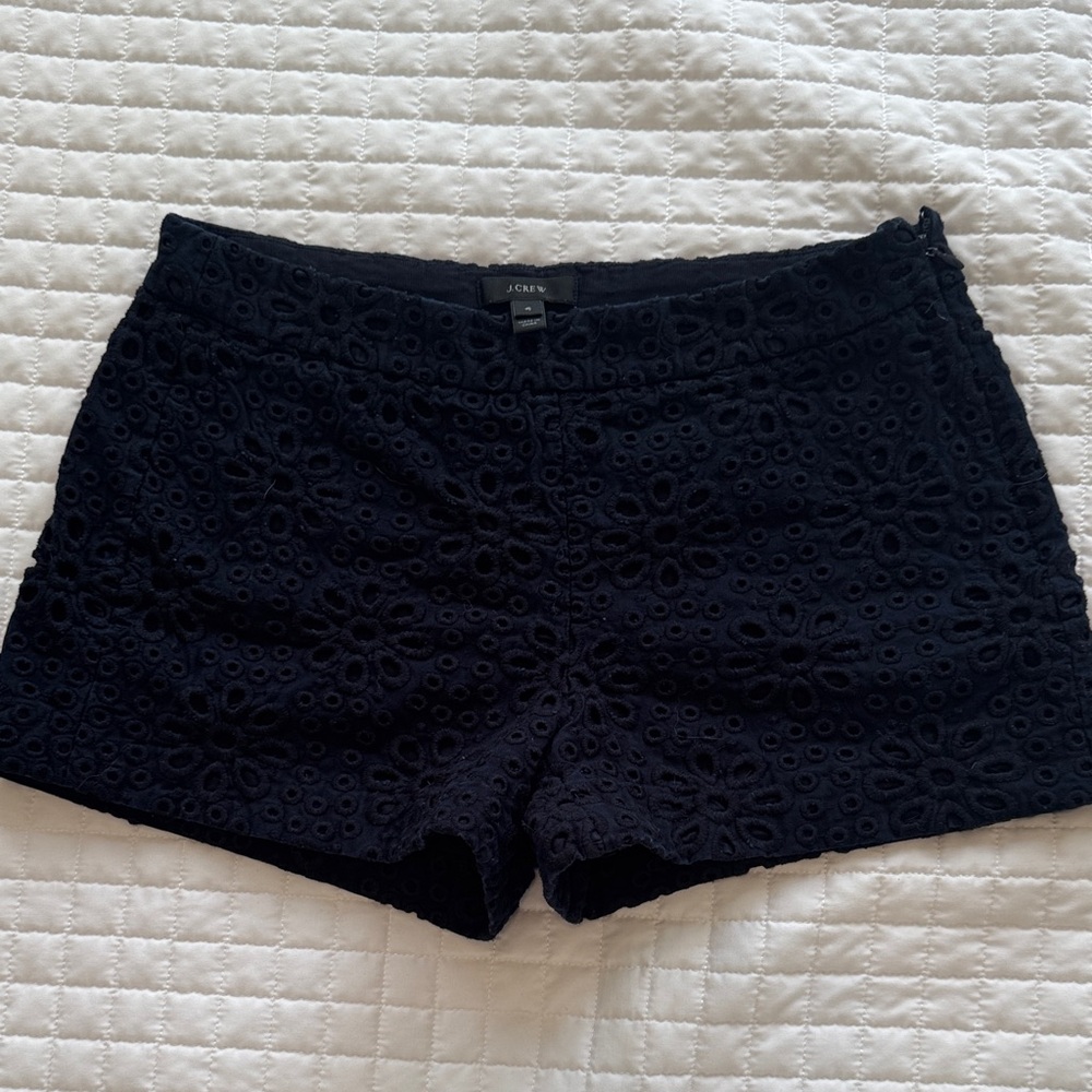 J. Crew Women's Navy Blue Eyelet Shorts Size 4